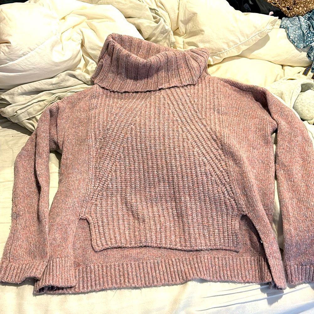Express S pink/grey soft sweater